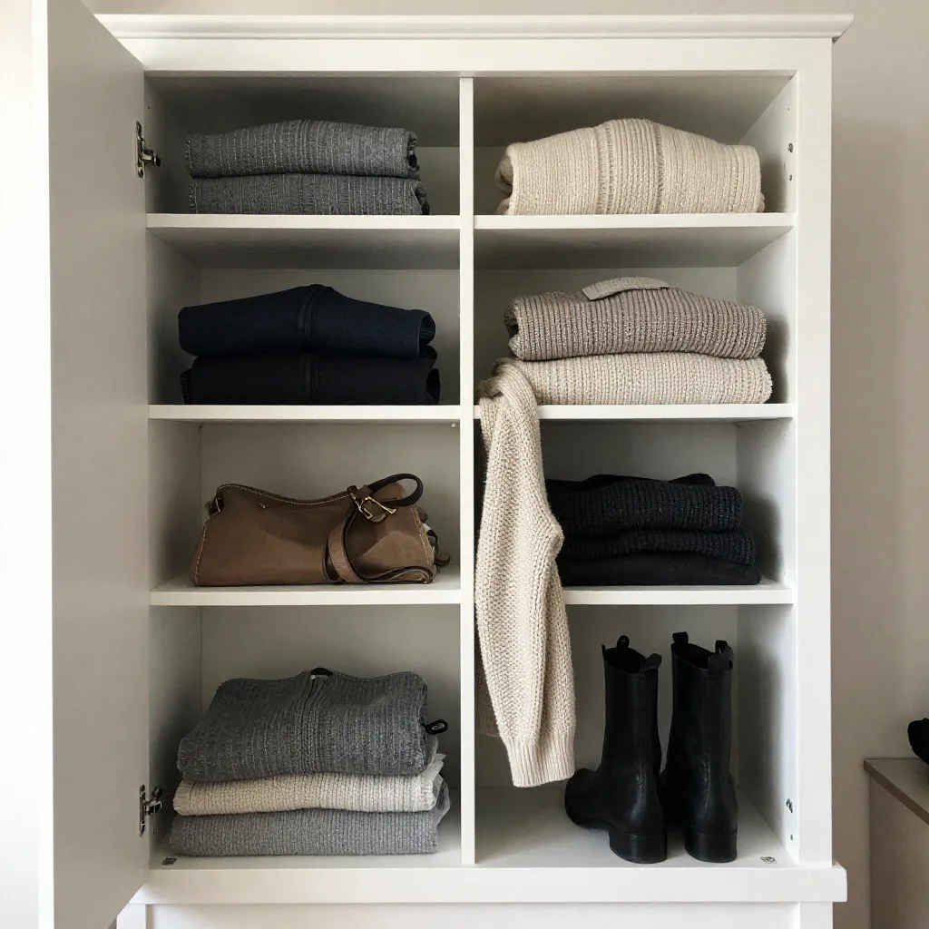 Kläder förberedda för förvaring